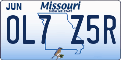 MO license plate OL7Z5R