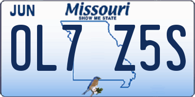 MO license plate OL7Z5S