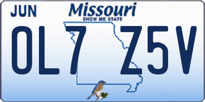 MO license plate OL7Z5V