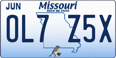 MO license plate OL7Z5X