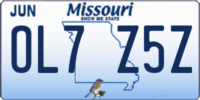MO license plate OL7Z5Z