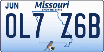 MO license plate OL7Z6B