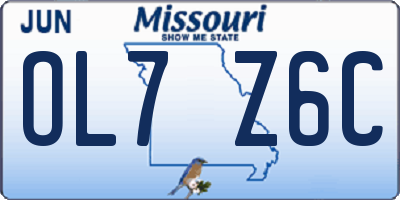 MO license plate OL7Z6C