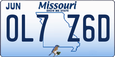 MO license plate OL7Z6D