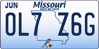 MO license plate OL7Z6G