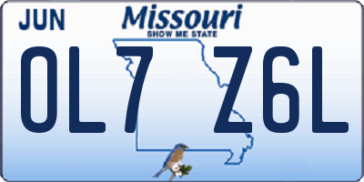 MO license plate OL7Z6L