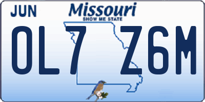 MO license plate OL7Z6M