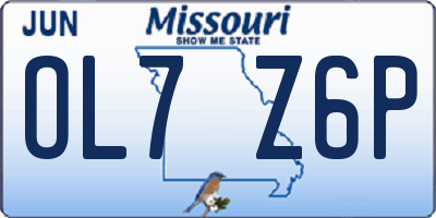 MO license plate OL7Z6P