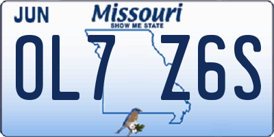 MO license plate OL7Z6S