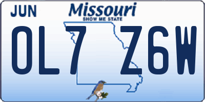 MO license plate OL7Z6W