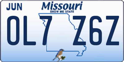 MO license plate OL7Z6Z