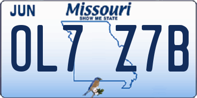 MO license plate OL7Z7B
