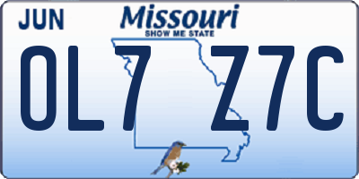 MO license plate OL7Z7C