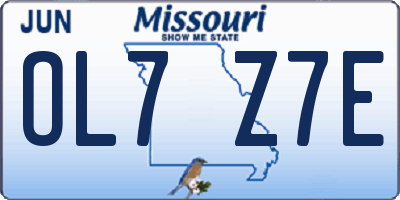 MO license plate OL7Z7E