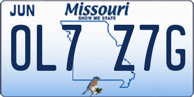 MO license plate OL7Z7G