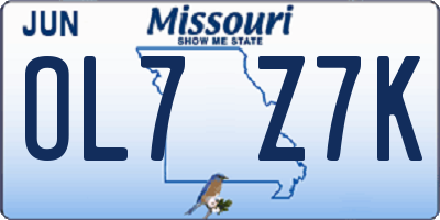 MO license plate OL7Z7K