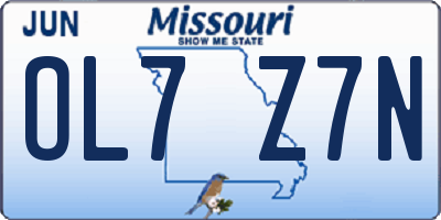 MO license plate OL7Z7N