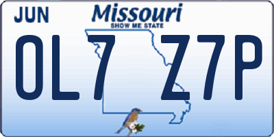 MO license plate OL7Z7P