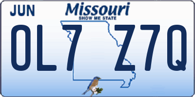 MO license plate OL7Z7Q