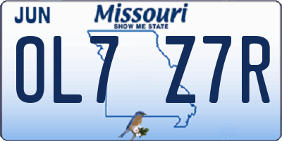 MO license plate OL7Z7R