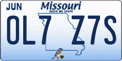MO license plate OL7Z7S
