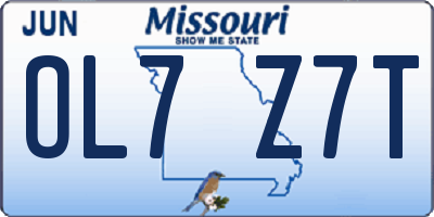 MO license plate OL7Z7T