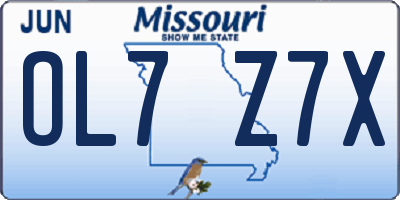 MO license plate OL7Z7X