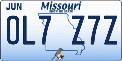MO license plate OL7Z7Z