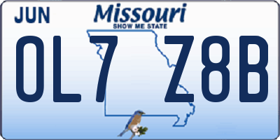 MO license plate OL7Z8B