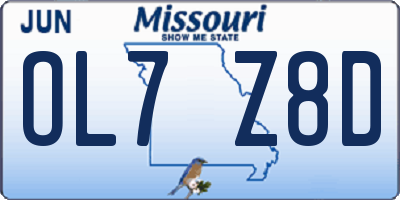 MO license plate OL7Z8D