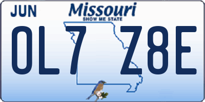 MO license plate OL7Z8E