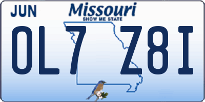 MO license plate OL7Z8I