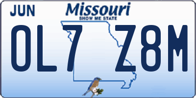 MO license plate OL7Z8M