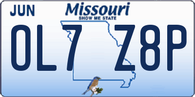 MO license plate OL7Z8P