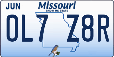MO license plate OL7Z8R