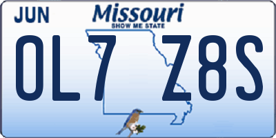 MO license plate OL7Z8S