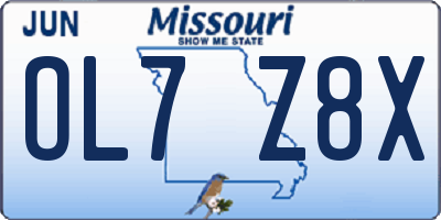 MO license plate OL7Z8X