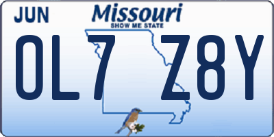 MO license plate OL7Z8Y