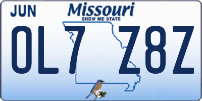 MO license plate OL7Z8Z