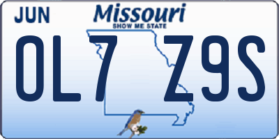MO license plate OL7Z9S