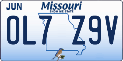 MO license plate OL7Z9V