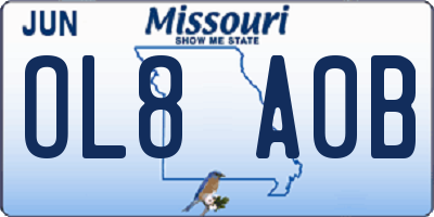 MO license plate OL8A0B