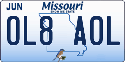 MO license plate OL8A0L