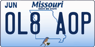 MO license plate OL8A0P