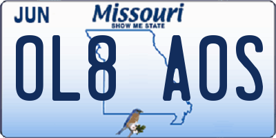 MO license plate OL8A0S