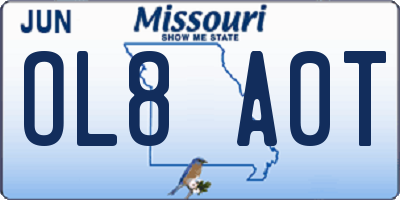 MO license plate OL8A0T