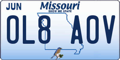 MO license plate OL8A0V