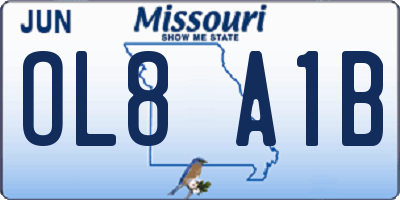 MO license plate OL8A1B