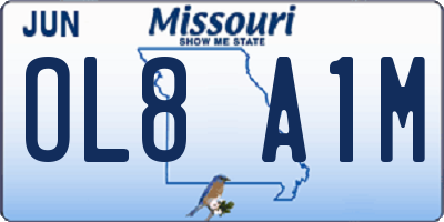 MO license plate OL8A1M