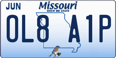 MO license plate OL8A1P